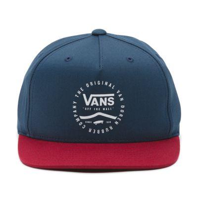 Vans Boys Side Stripe Snapback Hat (dress Blues-racing Red)