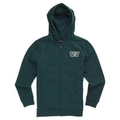 Vans Boys Full Patched Zip Hoodie (vans Scarab/white)