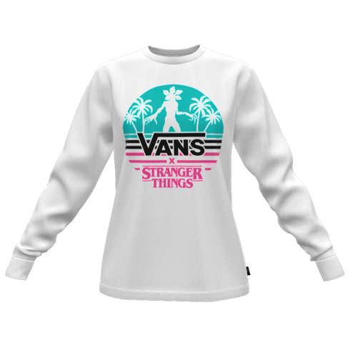 Vans X Stranger Things Customs Demogorgon Paradise Women's Long Sleeve Bff Tee (customs)