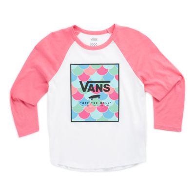 Vans Girls Vansmaid Scales Raglan (white/strawberry Pink)