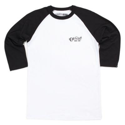 Vans Boys Sonny Script Raglan T-shirt (white/black) T-shirts: Large
