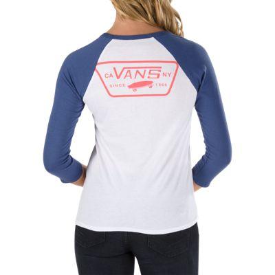 Vans Full Patch Baseball Tee (white-crown Blue)