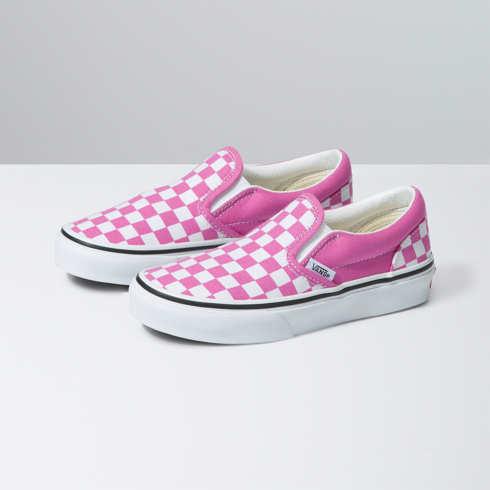 Vans Kids Checkerboard Classic Slip-on (color Theory Checkerboard Fiji Flower)