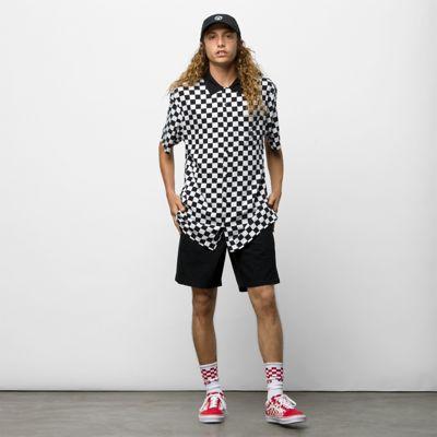 Vans Checker Camp Short Sleeve Buttondown Shirt (white/black)