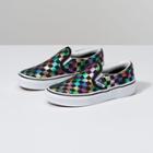 Vans Kids Iridescent Check Slip-on (black/true White)