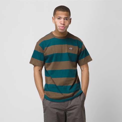 Vans Seasonal Color Stripe Crew Shirt (deep Teal/canteen)