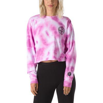 Vans Us Open Logo Wash Crop Crew Tee (rosebud)