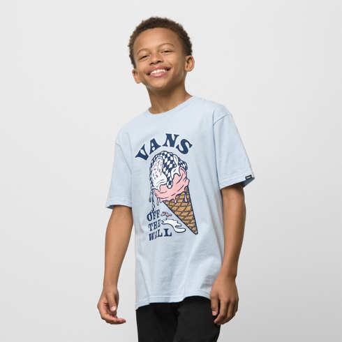 Vans Kids Off The Wall Double Scoop T-shirt (cashmere Blue)