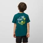 Vans Little Kids Mini Dual Palm T-shirt (deep Teal/lime Punch)
