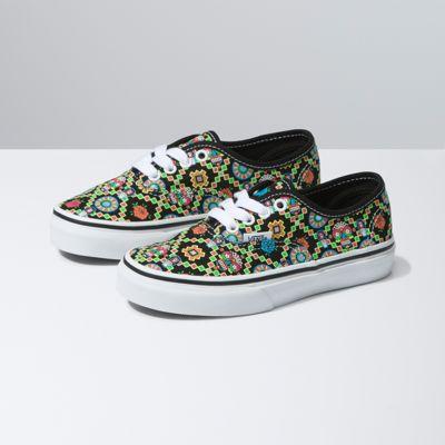 Vans Kids Authentic (dia De Los Muertos Black/true White)