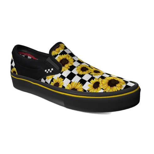 Vans Customs Sunflower Checkerboard Skate Slip-on (customs)
