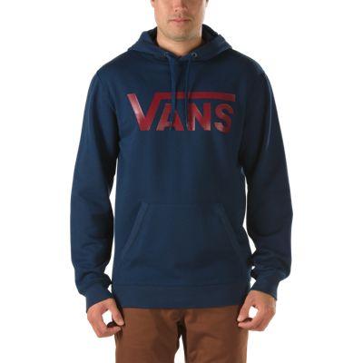 Vans Mens Shoes Skate Shoes Mens Shoes Mens Sandals Classic Pullover Hoodie (black Iris/redrum)