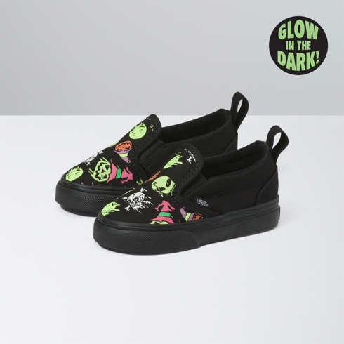 Vans Toddler Trippy Drip Glow Slip-on V Shoe (black)