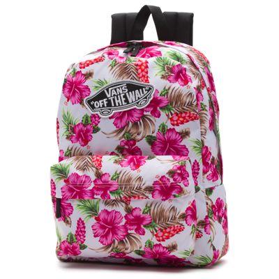 Vans Realm Hawaiian Floral Backpack (hawaiian Natural)