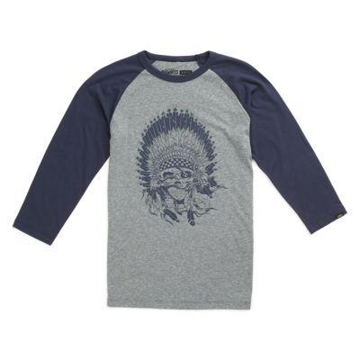 Vans Boys Headdressed Raglan T-shirt (heather Grey/black Iris) T-shirts: Medium