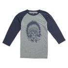 Vans Boys Headdressed Raglan T-shirt (heather Grey/black Iris) T-shirts: Medium