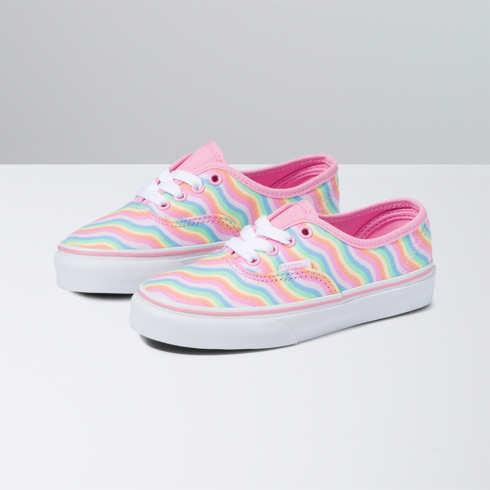 Vans Kids Wavy Rainbow Authentic (begonia Pink/true White)