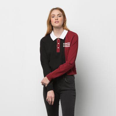 Vans Superspeedee Long Sleeve Polo (black/biking Red)