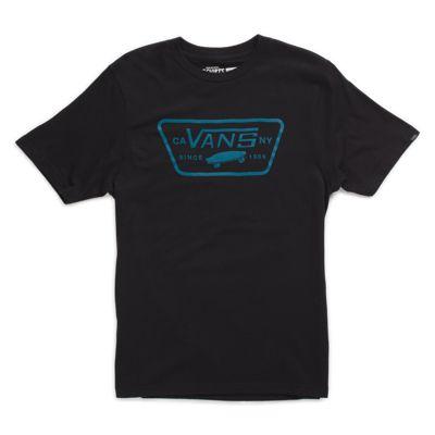 Vans Boys Full Patch T-shirt (black-blue Mirage)