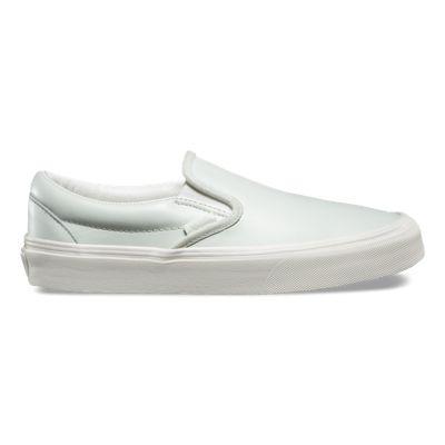 Vans Leather Slip-on (zephyr Blue/blanc De Blanc)