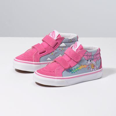 Vans Kids Rainbow Dragon Sk8-mid Reissue V (blue Fog/true White)