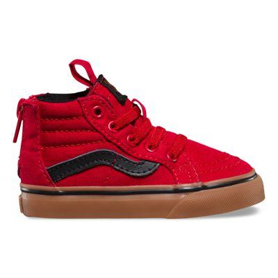 Vans Toddler Gum Sk8-hi Zip (racing Red/black)