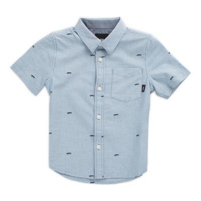 Vans Little Kids Houser Short Sleeve Buttondown Shirt (bluestone Salton Ditsy)