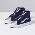 Vans Kids Metallic Toe Sk8-hi Zip (medieval Blue/silver)
