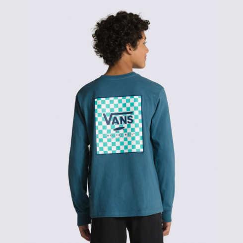Vans Kids Print Box Long Sleeve T-shirt (vans Teal/waterfall)