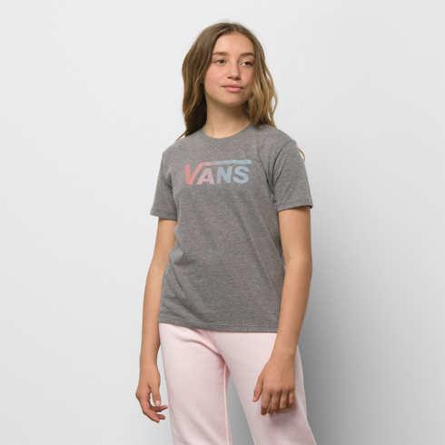 Vans Kids Flying V Crew Tee (grey Heather/lilas)