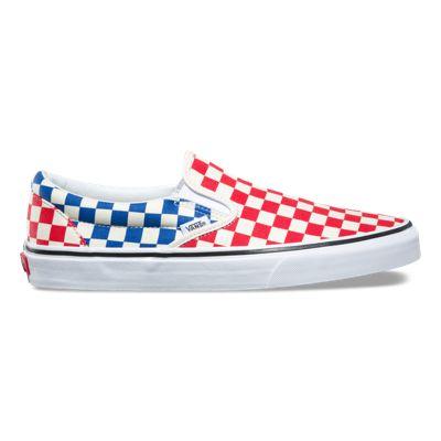 Vans Checkerboard Slip-on (red/blue)