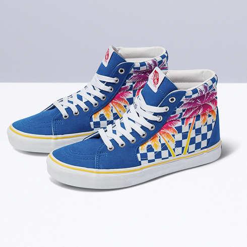 Vans Customs Palm Tree Checkerboard Sk8-hi (customs)