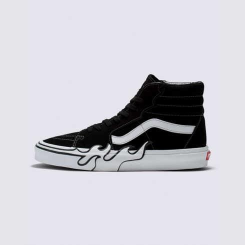 Vans Suede Sk8-hi Flame Shoe (black/white)