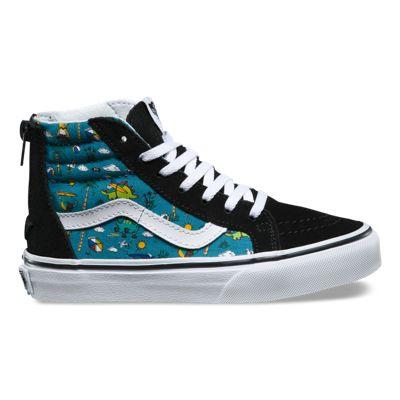 Vans Kids Dino Party Train Sk8-hi Zip (black/larkspur)