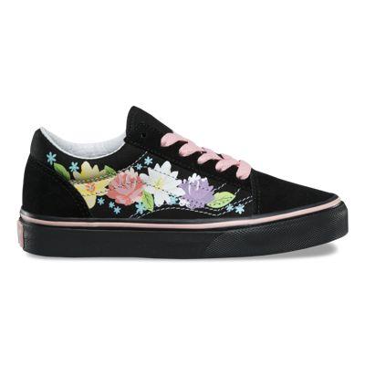 Vans Kids Flower Crown Old Skool (black/english Rose)