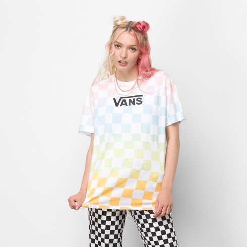 Vans Wavy Check Popsicle Tie Dye Oversized Crew Tee (white)