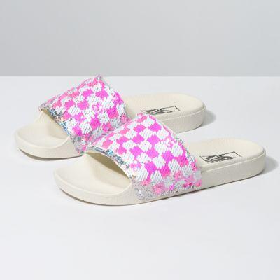 Vans Womens Flipping Sequins Slide-on (checkerboard/silver)