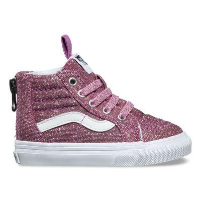 Vans Toddler Lurex Glitter Sk8-hi Zip (pink True White)