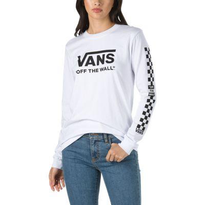 Vans Split Checks Long Sleeve T Shirt (white)
