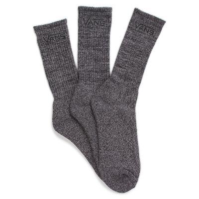 Vans Classic Crew Socks 3 Pair Pack (black Heather)