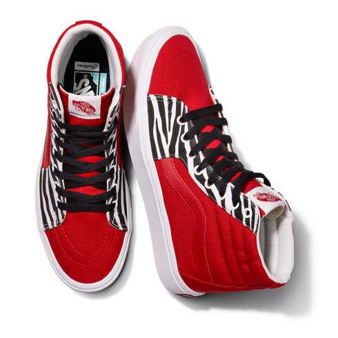 Vans Customs Racing Red Zebra Comfycush Sk8-hi (customs)