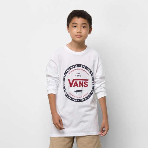 Vans Kids Logo Check Long Sleeve T-shirt (white)