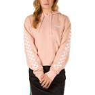 Vans Check Sleeve Cropped Pullover Hoodie (heather Pink)