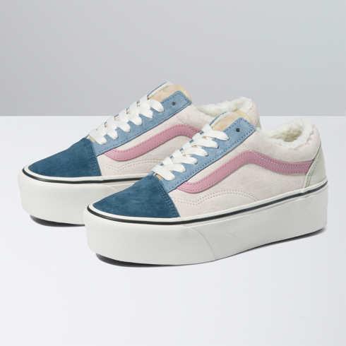 Vans Pig Suede Sherpa Old Skool Stackform Shoe (multi Color)
