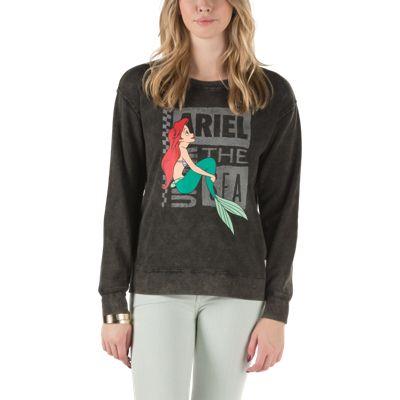 Vans Mens Shoes Skate Shoes Mens Shoes Mens Sandals Disney Ariel Crew Sweatshirt (black) Womens Sweatshirts