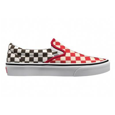 Vans Mens Customs Slip-on (red And Blk Check)
