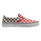 Vans Mens Customs Slip-on (red And Blk Check)