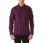 Vans Agate Buttondown Shirt (bordeaux/black Iris) Mens T-shirts