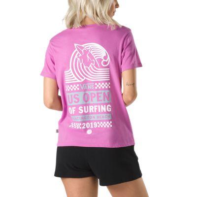 Vans Us Open Stacked Crew Tee (rosebud)