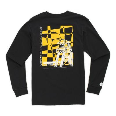 Vans Us Open Boys Pier Check Long Sleeve T-shirt (black)